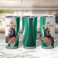 Personalized Bulgaria Coat of Arms Tumbler Cup A Crowned Golden Lion with Rose