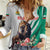 Personalized Bulgaria Coat of Arms Women Casual Shirt A Crowned Golden Lion with Rose
