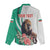 Personalized Bulgaria Coat of Arms Women Casual Shirt A Crowned Golden Lion with Rose
