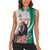 Personalized Bulgaria Coat of Arms Women Sleeveless Polo Shirt A Crowned Golden Lion with Rose