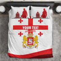 Personalized Georgia National Unity Day Bedding Set 9th April with Coat of Arms and Flag