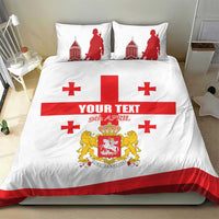 Personalized Georgia National Unity Day Bedding Set 9th April with Coat of Arms and Flag