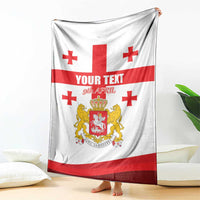 Personalized Georgia National Unity Day Blanket 9th April with Coat of Arms and Flag