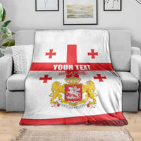 Personalized Georgia National Unity Day Blanket 9th April with Coat of Arms and Flag