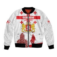 Personalized Georgia National Unity Day Bomber Jacket 9th April with Coat of Arms and Flag
