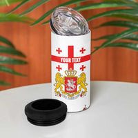 Personalized Georgia National Unity Day 4 in 1 Can Cooler Tumbler 9th April with Coat of Arms and Flag