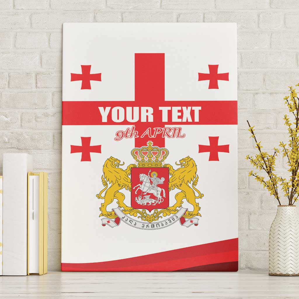 Personalized Georgia National Unity Day Canvas Wall Art 9th April with Coat of Arms and Flag