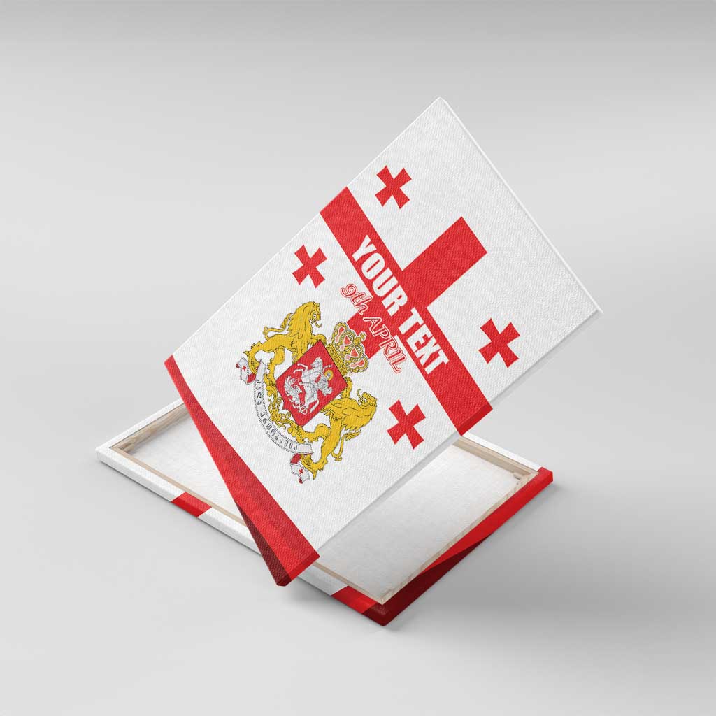 Personalized Georgia National Unity Day Canvas Wall Art 9th April with Coat of Arms and Flag