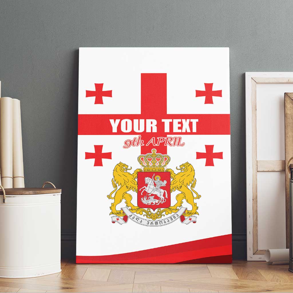 Personalized Georgia National Unity Day Canvas Wall Art 9th April with Coat of Arms and Flag