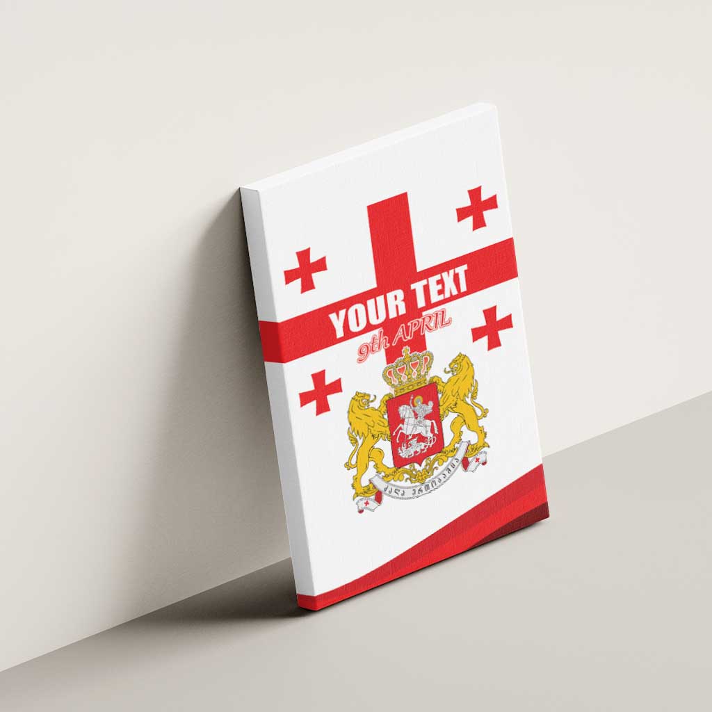 Personalized Georgia National Unity Day Canvas Wall Art 9th April with Coat of Arms and Flag