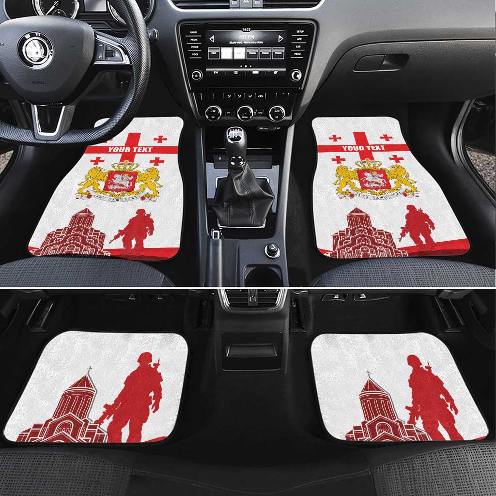 Personalized Georgia National Unity Day Car Mats 9th April with Coat of Arms and Flag