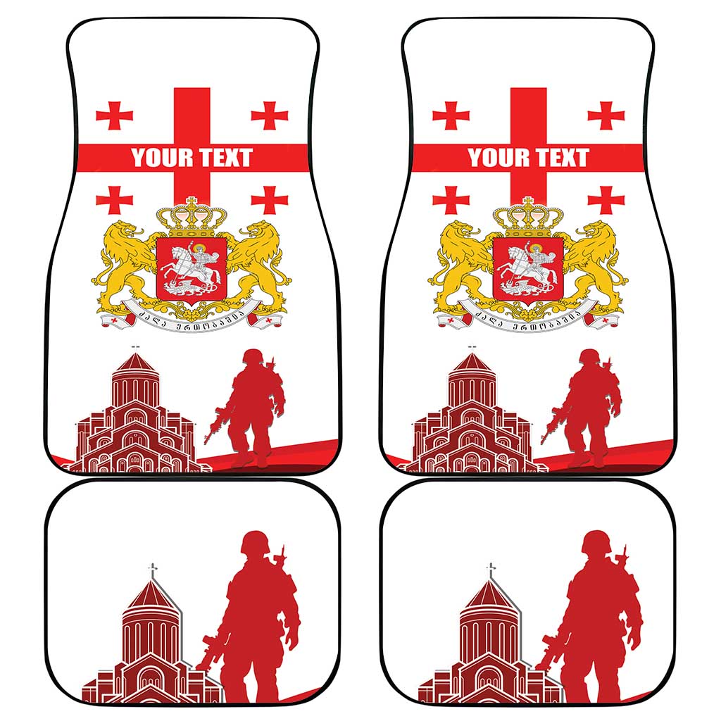 Personalized Georgia National Unity Day Car Mats 9th April with Coat of Arms and Flag
