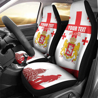 Personalized Georgia National Unity Day Car Seat Cover 9th April with Coat of Arms and Flag