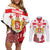 Personalized Georgia National Unity Day Couples Matching Off Shoulder Short Dress and Long Sleeve Button Shirt 9th April with Coat of Arms and Flag