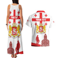 Personalized Georgia National Unity Day Couples Matching Tank Maxi Dress and Hawaiian Shirt 9th April with Coat of Arms and Flag