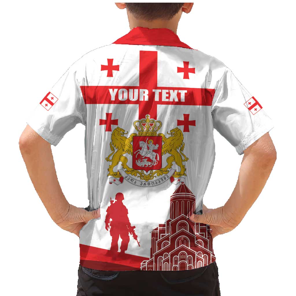 Personalized Georgia National Unity Day Family Matching Mermaid Dress and Hawaiian Shirt 9th April with Coat of Arms and Flag