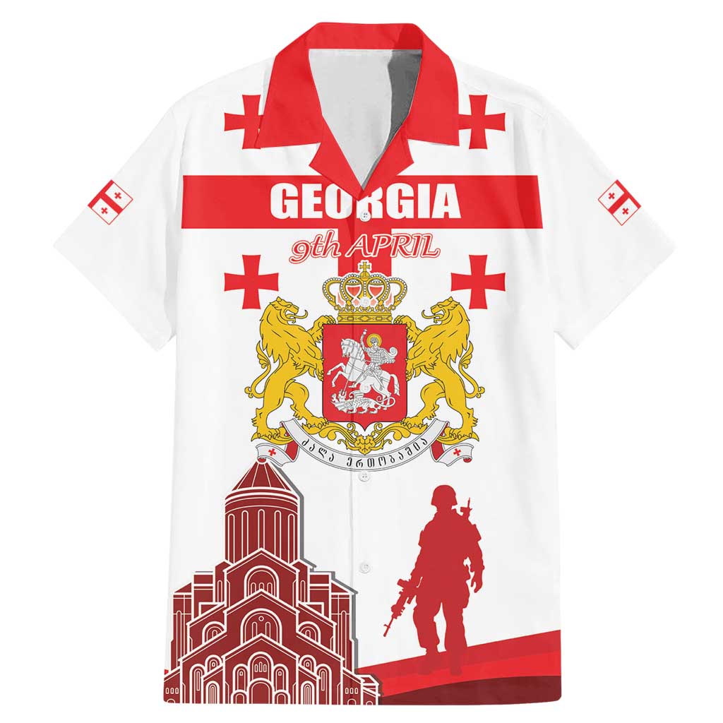 Personalized Georgia National Unity Day Family Matching Mermaid Dress and Hawaiian Shirt 9th April with Coat of Arms and Flag