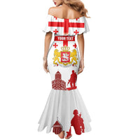 Personalized Georgia National Unity Day Family Matching Mermaid Dress and Hawaiian Shirt 9th April with Coat of Arms and Flag