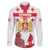 Personalized Georgia National Unity Day Family Matching Off The Shoulder Long Sleeve Dress and Hawaiian Shirt 9th April with Coat of Arms and Flag