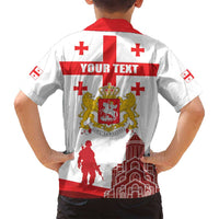 Personalized Georgia National Unity Day Family Matching Summer Maxi Dress and Hawaiian Shirt 9th April with Coat of Arms and Flag