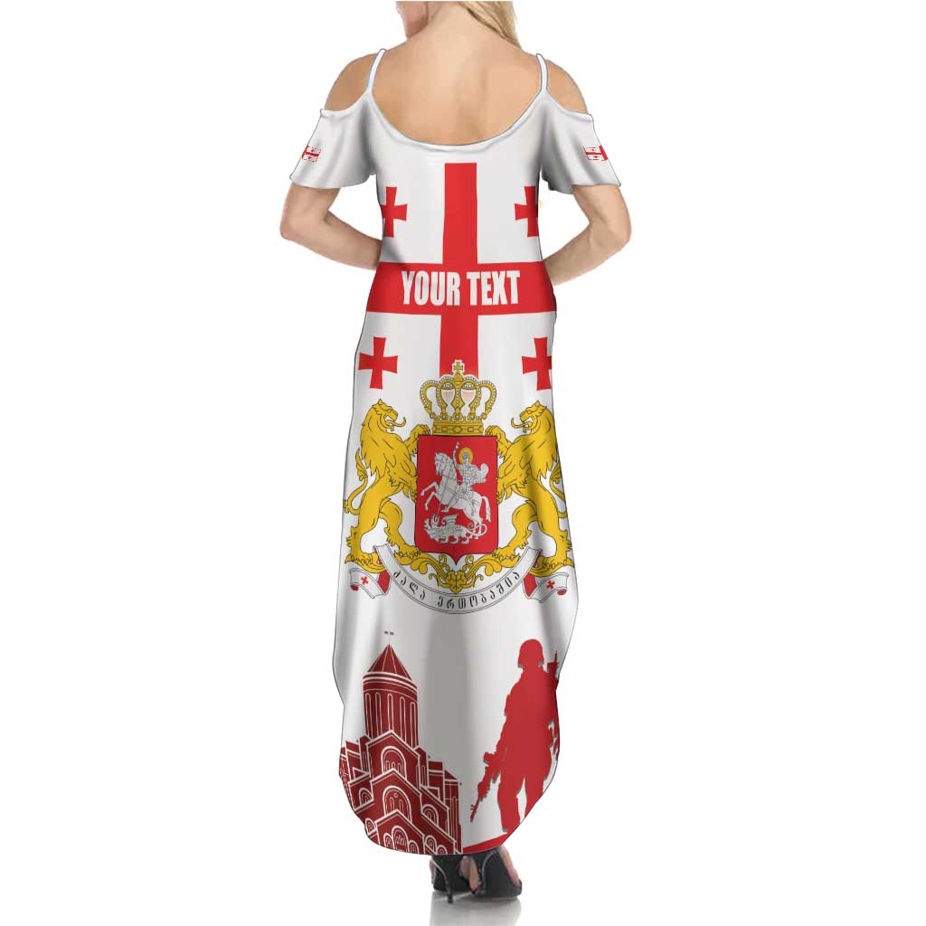 Personalized Georgia National Unity Day Family Matching Summer Maxi Dress and Hawaiian Shirt 9th April with Coat of Arms and Flag