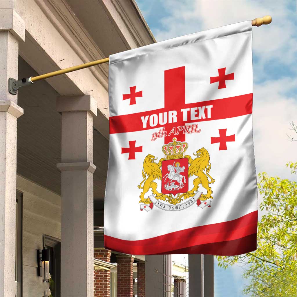 Personalized Georgia National Unity Day Garden Flag 9th April with Coat of Arms and Flag