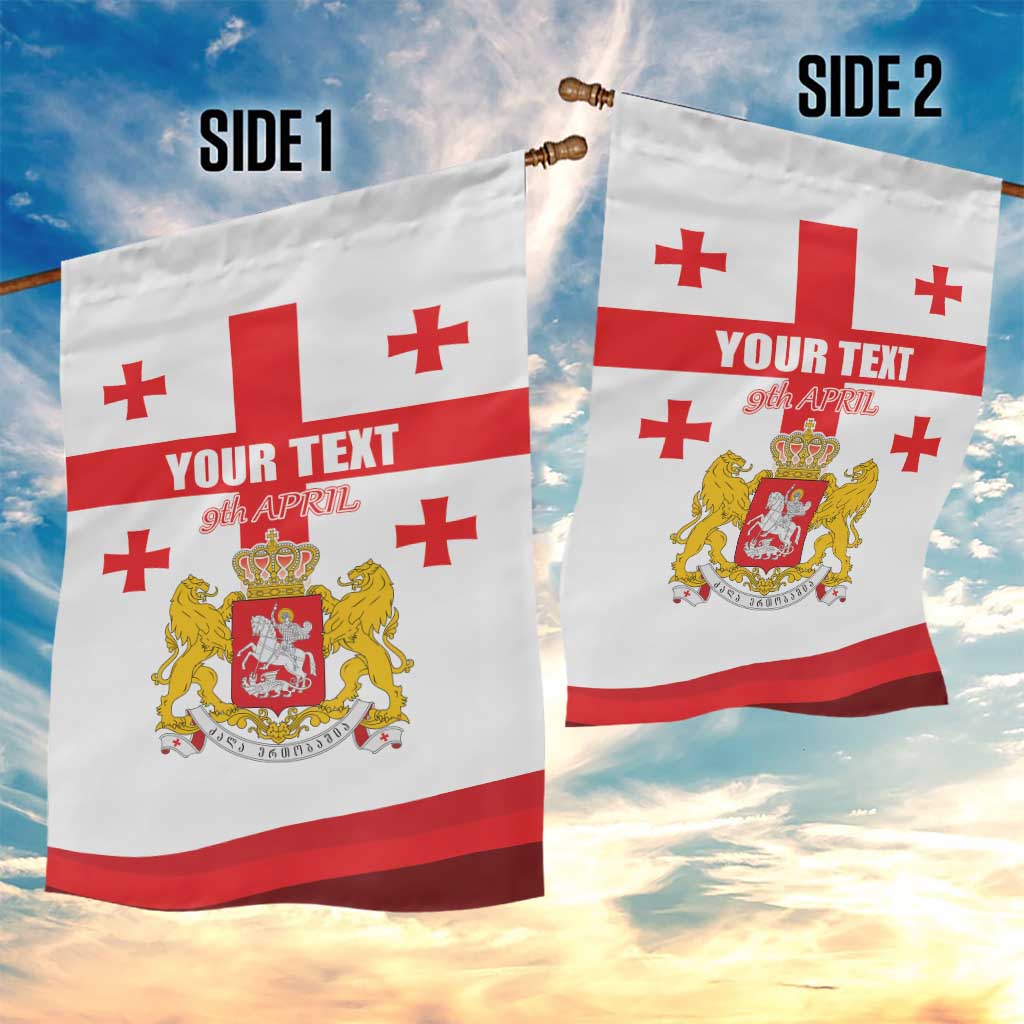 Personalized Georgia National Unity Day Garden Flag 9th April with Coat of Arms and Flag