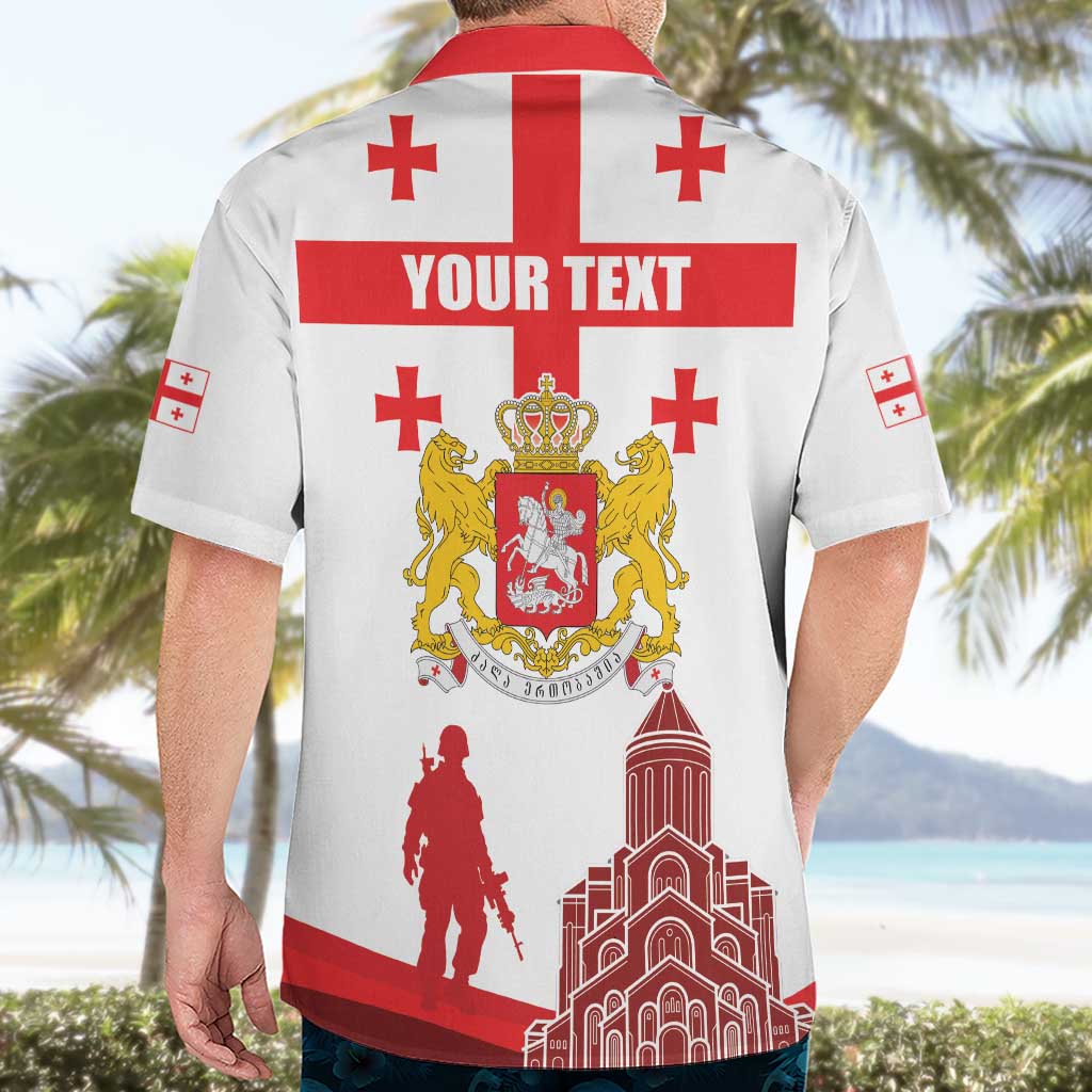 Personalized Georgia National Unity Day Hawaiian Shirt 9th April with Coat of Arms and Flag
