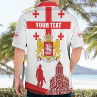Personalized Georgia National Unity Day Hawaiian Shirt 9th April with Coat of Arms and Flag