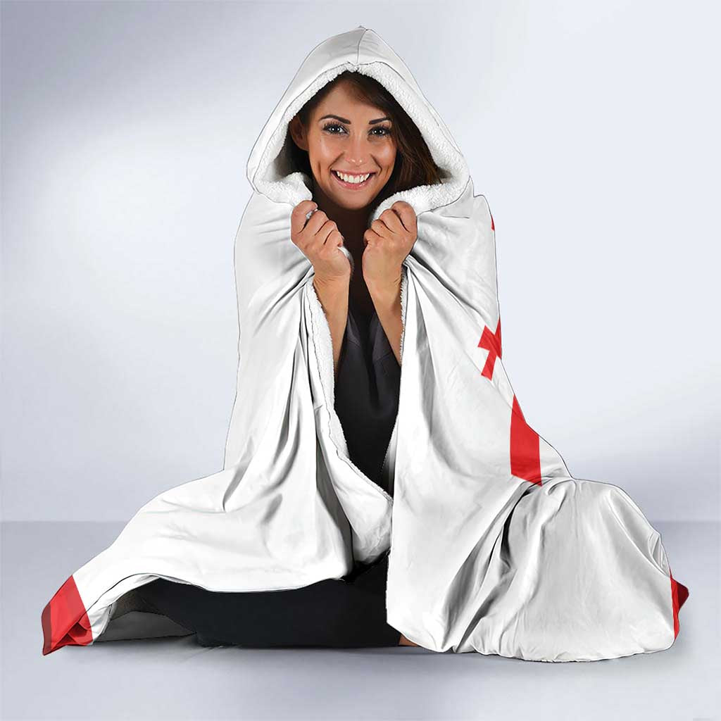 Personalized Georgia National Unity Day Hooded Blanket 9th April with Coat of Arms and Flag