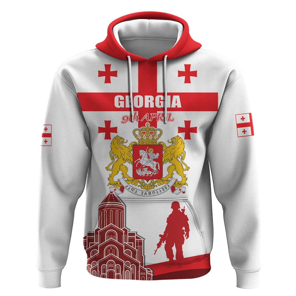 Personalized Georgia National Unity Day Hoodie 9th April with Coat of Arms and Flag