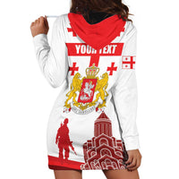 Personalized Georgia National Unity Day Hoodie Dress 9th April with Coat of Arms and Flag
