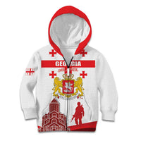 Personalized Georgia National Unity Day Kid Hoodie 9th April with Coat of Arms and Flag