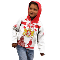 Personalized Georgia National Unity Day Kid Hoodie 9th April with Coat of Arms and Flag
