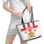 Personalized Georgia National Unity Day Leather Tote Bag 9th April with Coat of Arms and Flag
