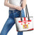 Personalized Georgia National Unity Day Leather Tote Bag 9th April with Coat of Arms and Flag