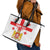 Personalized Georgia National Unity Day Leather Tote Bag 9th April with Coat of Arms and Flag