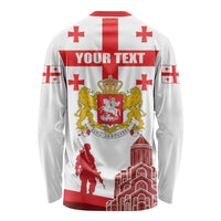 Personalized Georgia National Unity Day Long Sleeve Shirt 9th April with Coat of Arms and Flag