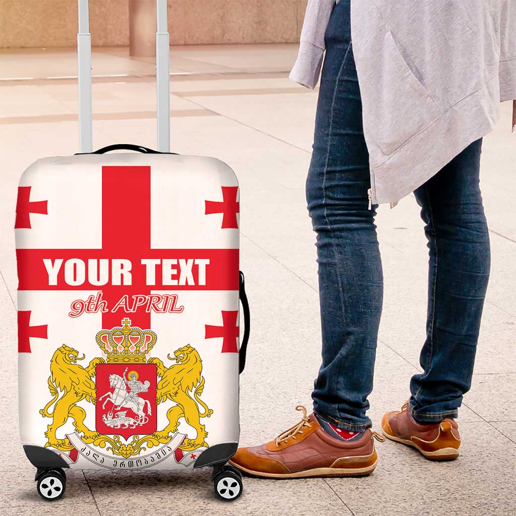 Personalized Georgia National Unity Day Luggage Cover 9th April with Coat of Arms and Flag