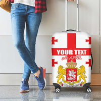 Personalized Georgia National Unity Day Luggage Cover 9th April with Coat of Arms and Flag