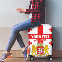 Personalized Georgia National Unity Day Luggage Cover 9th April with Coat of Arms and Flag