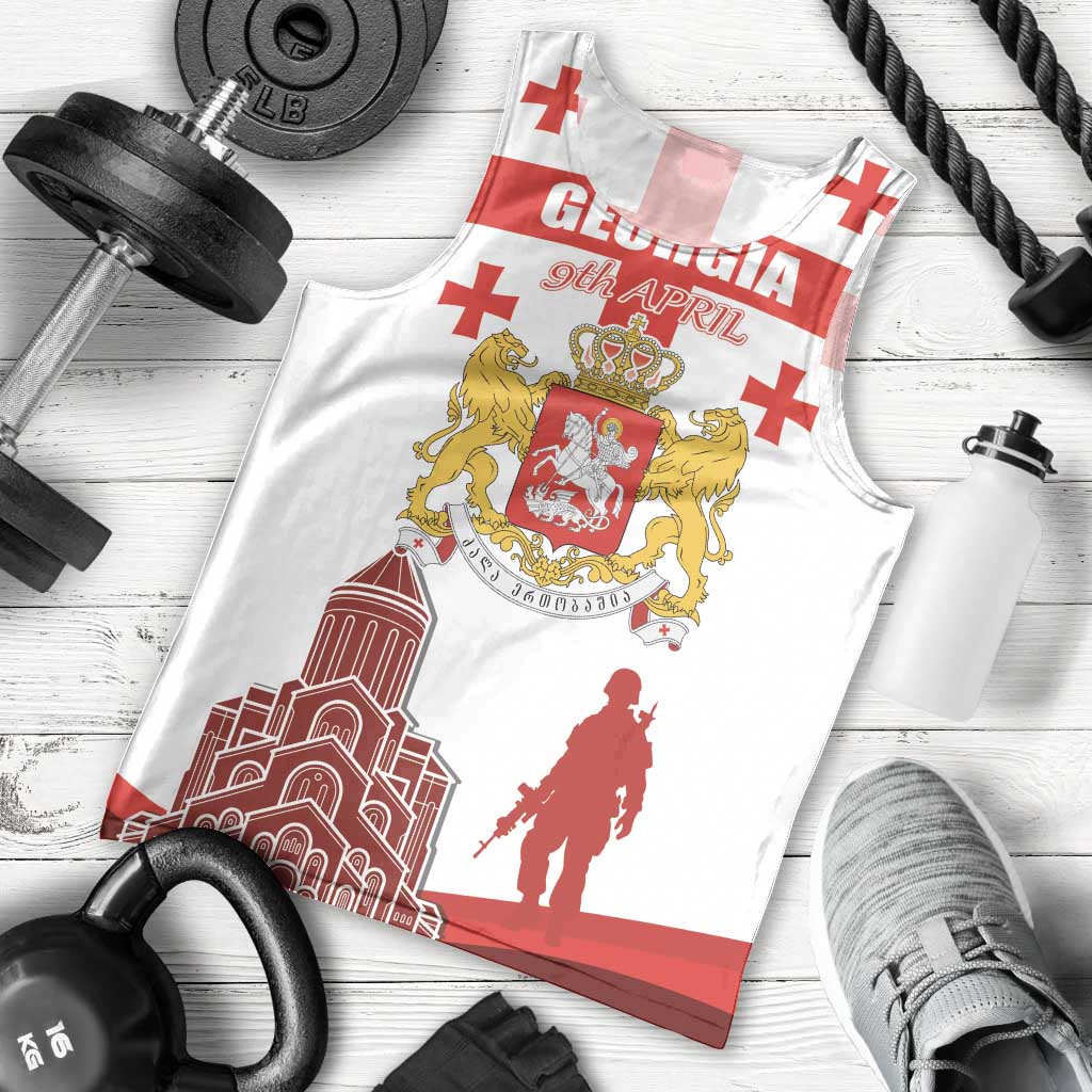 Personalized Georgia National Unity Day Men Tank Top 9th April with Coat of Arms and Flag