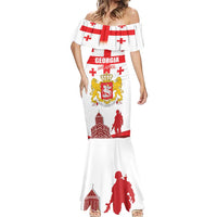 Personalized Georgia National Unity Day Mermaid Dress 9th April with Coat of Arms and Flag