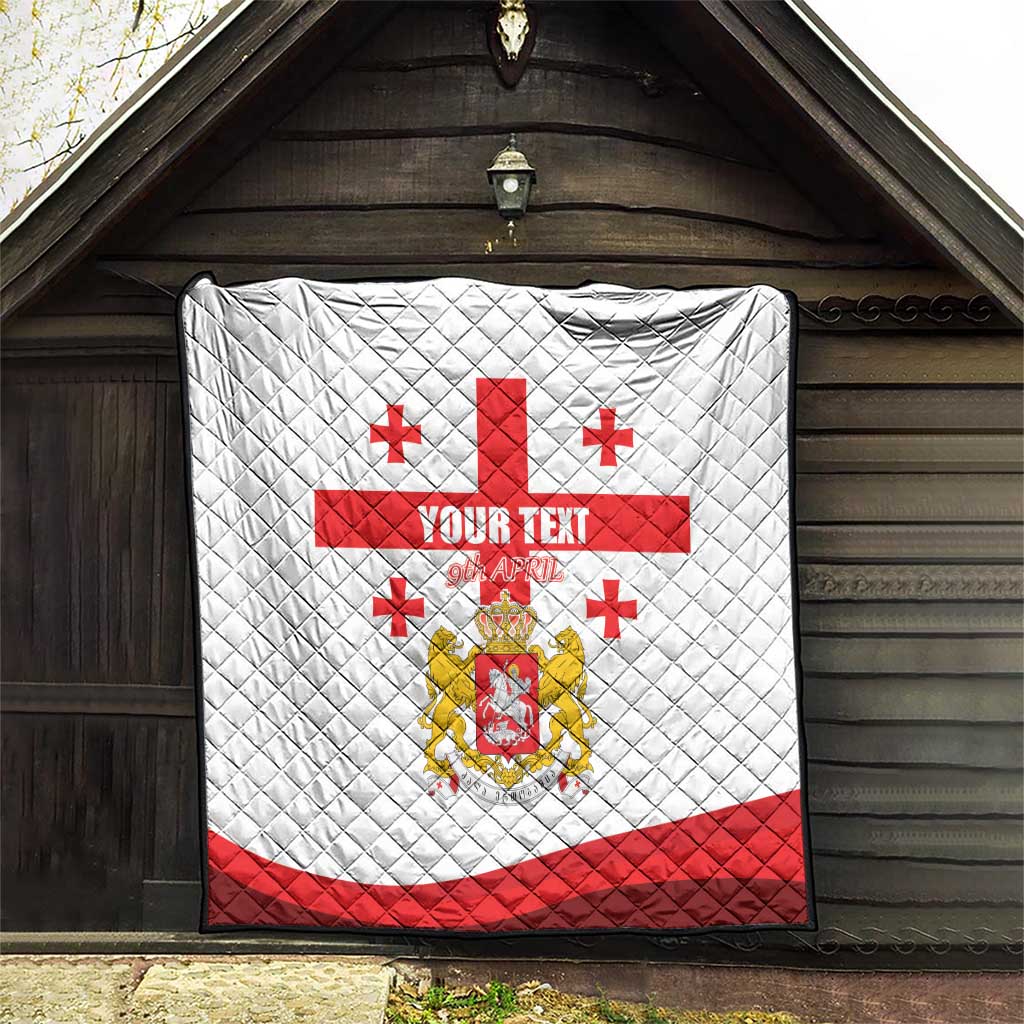 Personalized Georgia National Unity Day Quilt 9th April with Coat of Arms and Flag