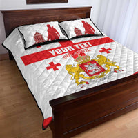 Personalized Georgia National Unity Day Quilt Bed Set 9th April with Coat of Arms and Flag