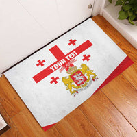 Personalized Georgia National Unity Day Rubber Doormat 9th April with Coat of Arms and Flag