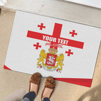 Personalized Georgia National Unity Day Rubber Doormat 9th April with Coat of Arms and Flag