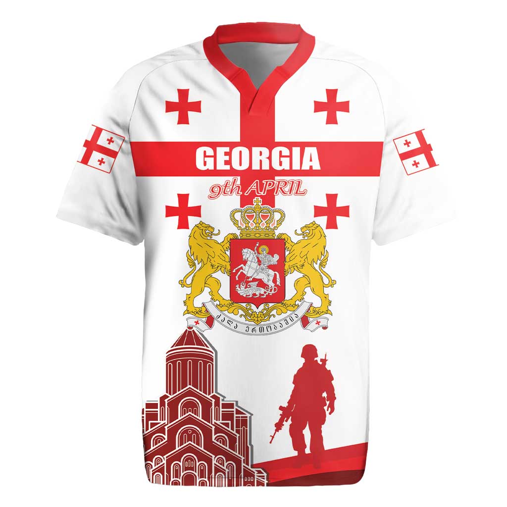 Personalized Georgia National Unity Day Rugby Jersey 9th April with Coat of Arms and Flag