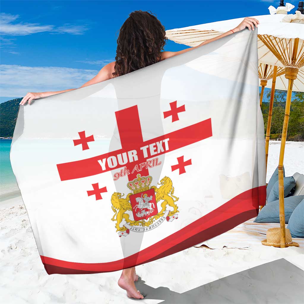 Personalized Georgia National Unity Day Sarong 9th April with Coat of Arms and Flag