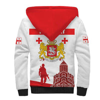 Personalized Georgia National Unity Day Sherpa Hoodie 9th April with Coat of Arms and Flag